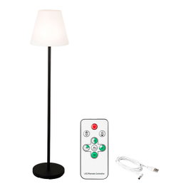 Lumineo Lámpara de pie recargable blanco y negro 150 cm