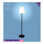 Lumineo Lámpara de pie recargable blanco y negro 150 cm