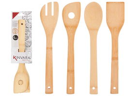 Kinvara Set 4 Piezas Utensilios Cocina Bambú 8.5x34.5x3.8 cm (Set de 12)