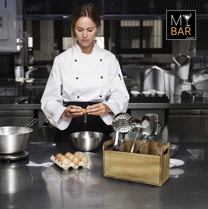 Inde Organizador de Madera para Utensilios My Bar 29,9 cm x 11,6 cm x 17,1 cm (6 Unidades)