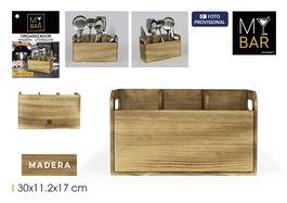Inde Organizador de Madera para Utensilios My Bar 29,9 cm x 11,6 cm x 17,1 cm (6 Unidades)