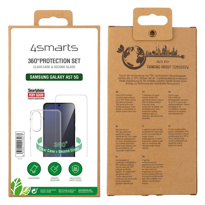 4smarts 360 Protection Set para Samsung Galaxy A57 5G, Transparente