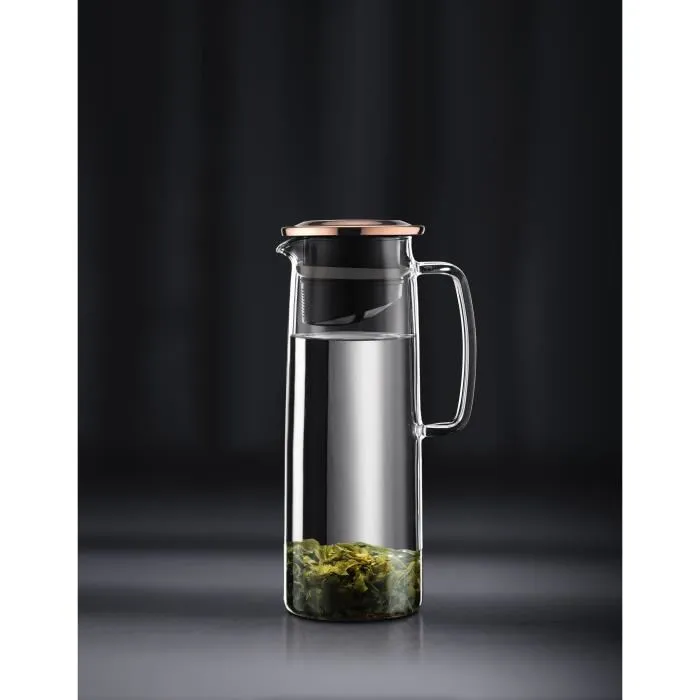 Bodum 1,2 L Jarra de Vidrio con Infusor, Tapa de Cobre con Filtro, Transparente - BOD0699965373641