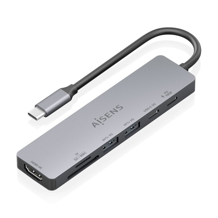 Aisens Docking USB-C 7 en 1 ASUC-7P048-GR Gris Aisens Docking USB-C 7 en 1 ASUC-7P048-GR Gris
