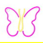Neolia Lámpara Neon LED Decorativa, Forma de Mariposa, Luz Rosa, Alimentación USB, Incluye Interruptor y Cable 2m, para Hogar o Negocio
