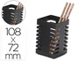 Q-connect Cubilete Portalapices Metal Negro Cuadrado 72x108 mm