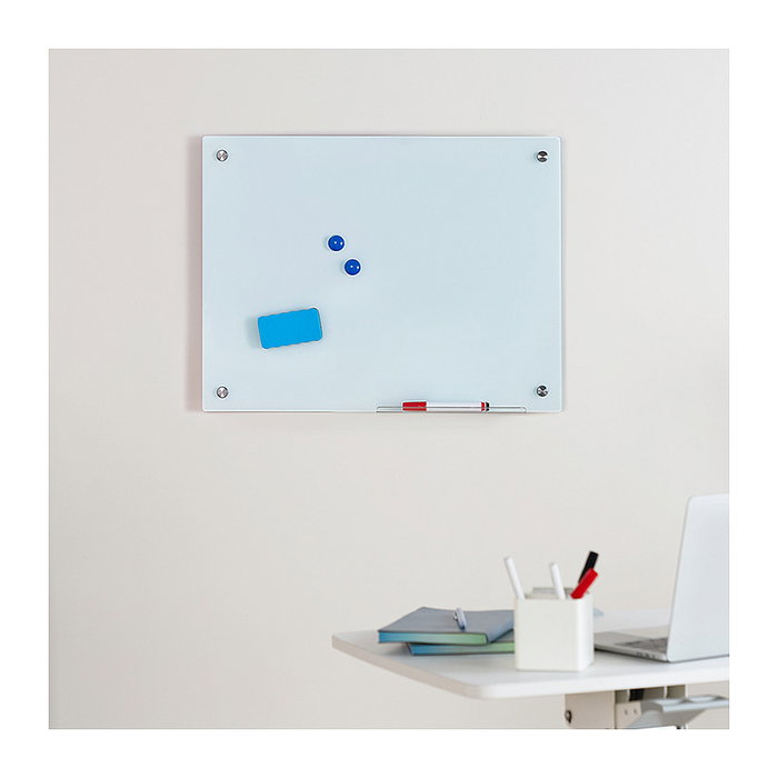 LogiLink Pizarra Blanca de Cristal para Montaje en Pared 60x45 cm