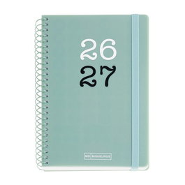 Agenda Escolar (2026-27) Miquelrius College Espiral Tapa Pp Con Goma Activa 8º 117X174 D/P Verde