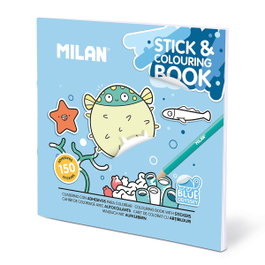 Milan Cuaderno con adhesivos para colorear Blue odissey