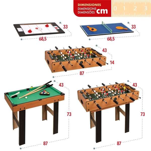 Color Baby Mesa de Madera 4 Multijuegos con Patas Color Baby Mesa de Madera 4 Multijuegos con Patas