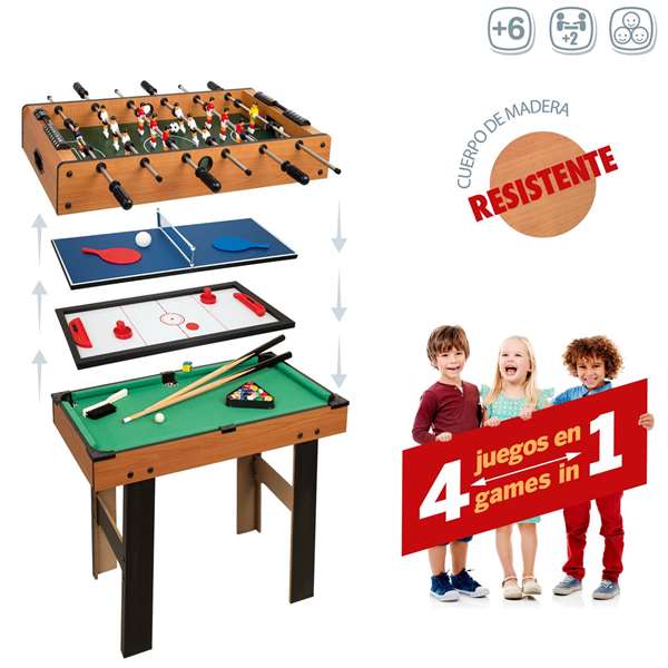 Color Baby Mesa de Madera 4 Multijuegos con Patas Color Baby Mesa de Madera 4 Multijuegos con Patas