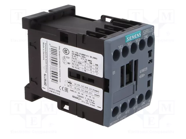 SIEMENS 3RT2017-1AP02 Contactor 3-polar 12A 230VAC SIEMENS 3RT2017-1AP02 Contactor 3-polar 12A 230VAC