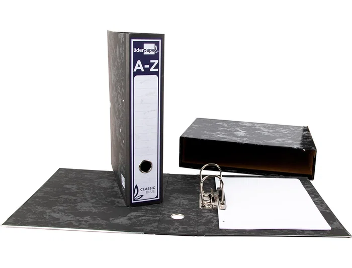 Liderpapel Caja Archivador Classic Blue Folio Negra 80 mm