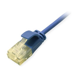 EQUIP 626303 Patchkabel Cat6A SlimFlex U/UTP Azul 1.00m LSZH RJ45 Macho Derecho Ethernet 10Gb/s PoE+ Plug and Play 32/7 AWG