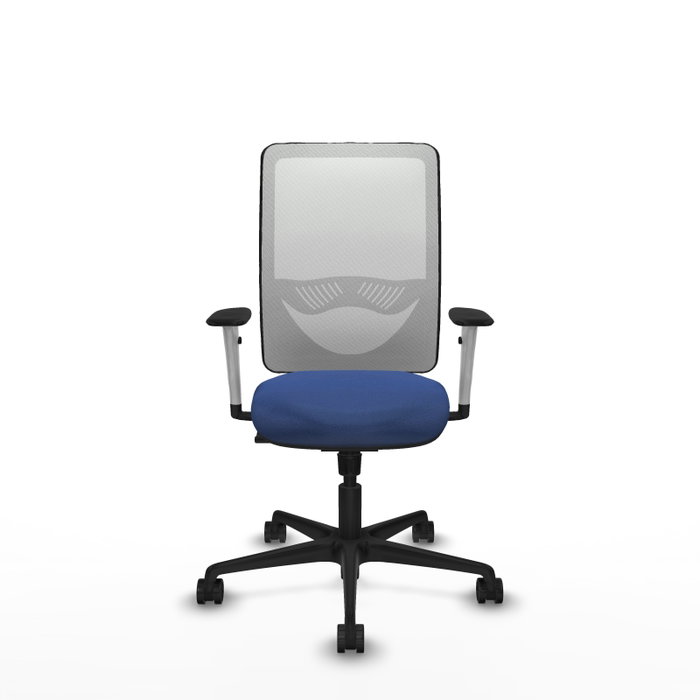 PIQUERAS Y CRESPO Silla de oficina Zulema con mecanismo Sincro, Azul marino y Blanco