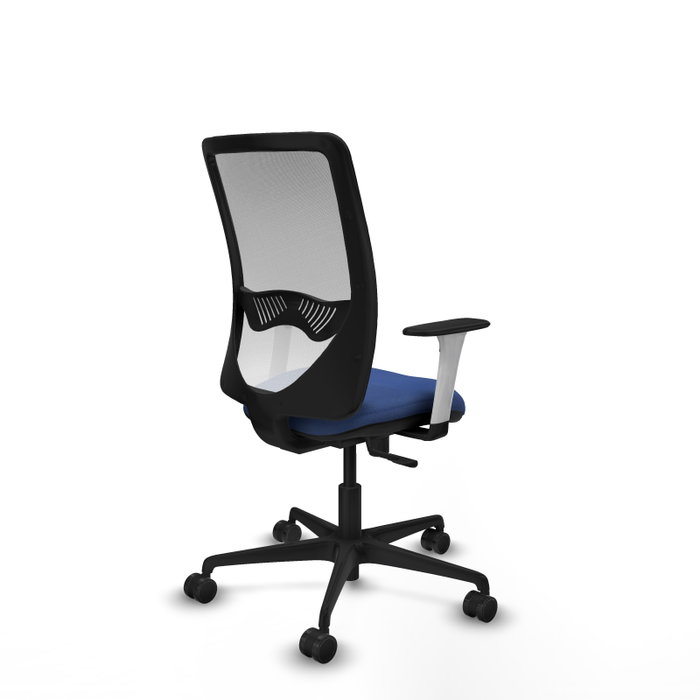 PIQUERAS Y CRESPO Silla de oficina Zulema con mecanismo Sincro, Azul marino y Blanco