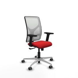PIQUERAS Y CRESPO Silla de oficina Motilla con Mecanismo Sincro, Rojo y Blanco