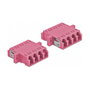 DeLOCK Acoplador de Fibra Óptica LC Quad Hembra a LC Quad Hembra Multimodo OM3, 2 unidades, Violeta