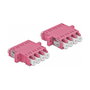 DeLOCK Acoplador de Fibra Óptica LC Quad Hembra a LC Quad Hembra Multimodo OM3, 2 unidades, Violeta