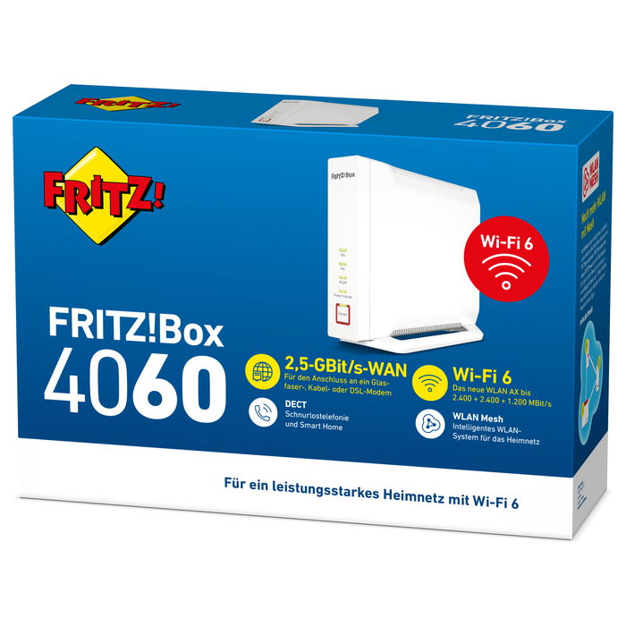 AVM FRITZ!Box 4060 Router Wi-Fi 6 Tribanda Gigabit Ethernet Blanco