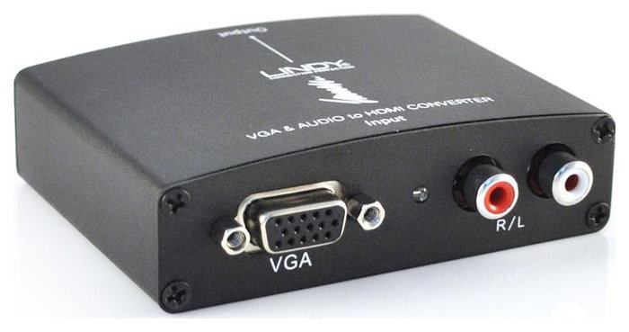 Lindy 38165 Conversor de VGA y audio a HDMI 1080p Negro