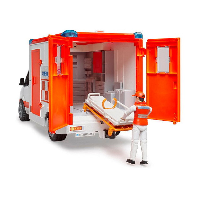 Bruder MB Sprinter Ambulanz con Conductor (Naranja/Blanco) Bruder MB Sprinter Ambulanz con Conductor (Naranja/Blanco)