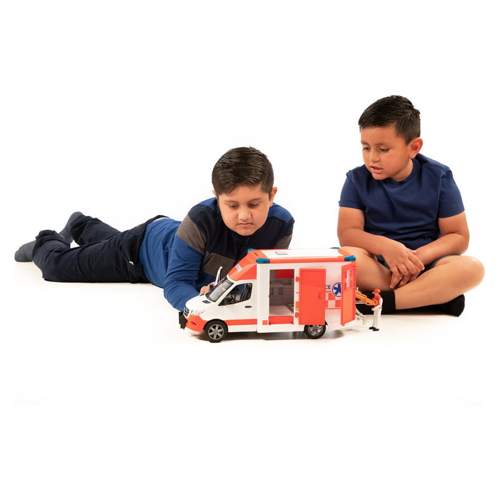 Bruder MB Sprinter Ambulanz con Conductor (Naranja/Blanco) Bruder MB Sprinter Ambulanz con Conductor (Naranja/Blanco)