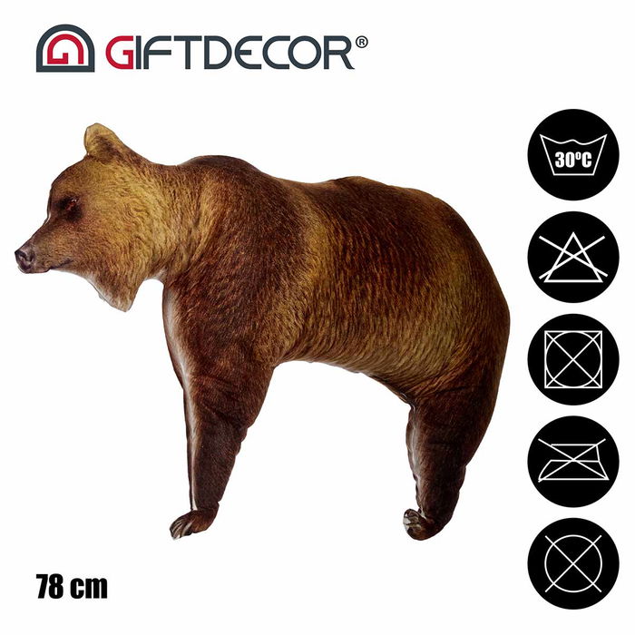 Arte Regal Cojín Silueta Oso Marrón 78 cm Largo, 46 cm Alto, 11 cm Ancho (Set de 6)