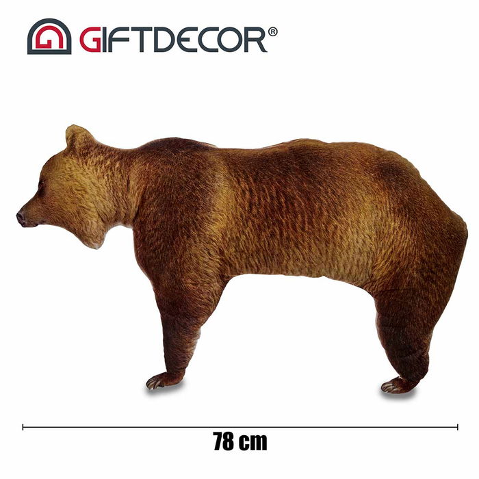 Arte Regal Cojín Silueta Oso Marrón 78 cm Largo, 46 cm Alto, 11 cm Ancho (Set de 6)