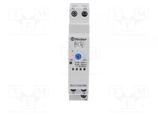 FINDER Relé de tiempo Serie 80, SPDT, 24-240V AC/DC
