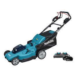 Makita DLM539PT2 Cortacésped a Batería 36V, Ancho de Corte 53.4 cm, para Césped de 500-1000 m², con Bolsa Recolectora 70L y Función Mulching
