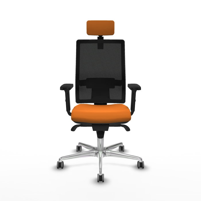 PIQUERAS Y CRESPO Silla de oficina Horna con mecanismo Sincro, Naranja y Negro
