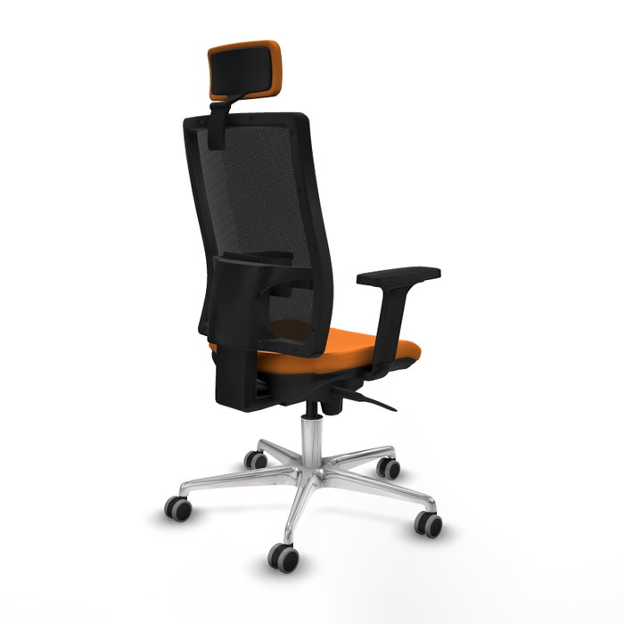 PIQUERAS Y CRESPO Silla de oficina Horna con mecanismo Sincro, Naranja y Negro