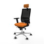 PIQUERAS Y CRESPO Silla de oficina Horna con mecanismo Sincro, Naranja y Negro