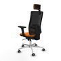PIQUERAS Y CRESPO Silla de oficina Horna con mecanismo Sincro, Naranja y Negro