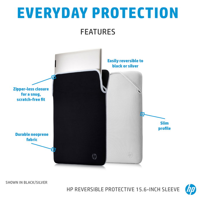 HP Funda Protectora Reversible para Portátil de 15,6 Pulgadas Gris/Malva HP Funda Protectora Reversible para Portátil de 15,6 Pulgadas Gris/Malva