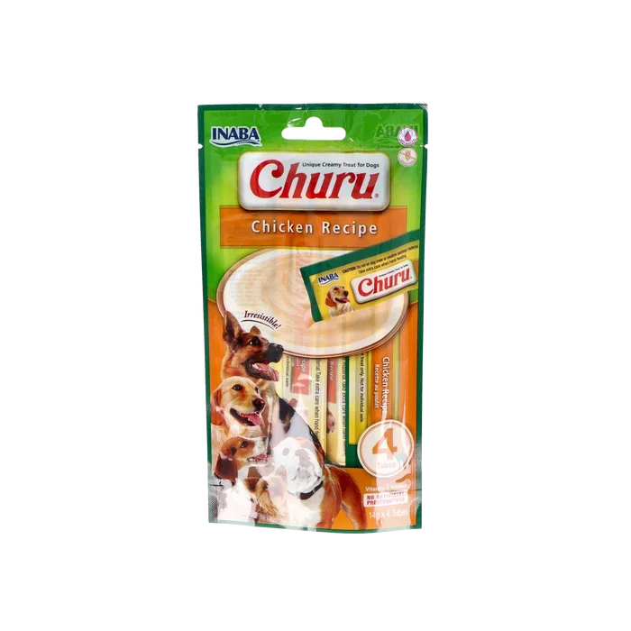 CHURU VET Snack para Perro Sabor Pollo, 4 Sticks de 14g