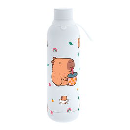 AUREA Botella Termica Bubble Tea Ice Capibara 700ml - Acero Inoxidable, 24h Frío/12h Caliente, Libre de BPA, Sin Condensación