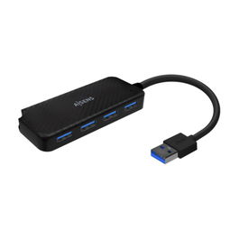 AISENS - HUB USB 3.0, TIPO A/M-4XTIPO A/H, NEGRO, 15CM