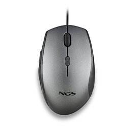 NGS Moth Gray Ratón Ergonómico Gris con Botones Silenciosos