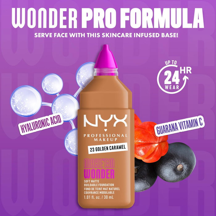 Nyx Professional Make Up Make ''Em Wonder™ Soft Matte Foundation 23-Golden Caramel