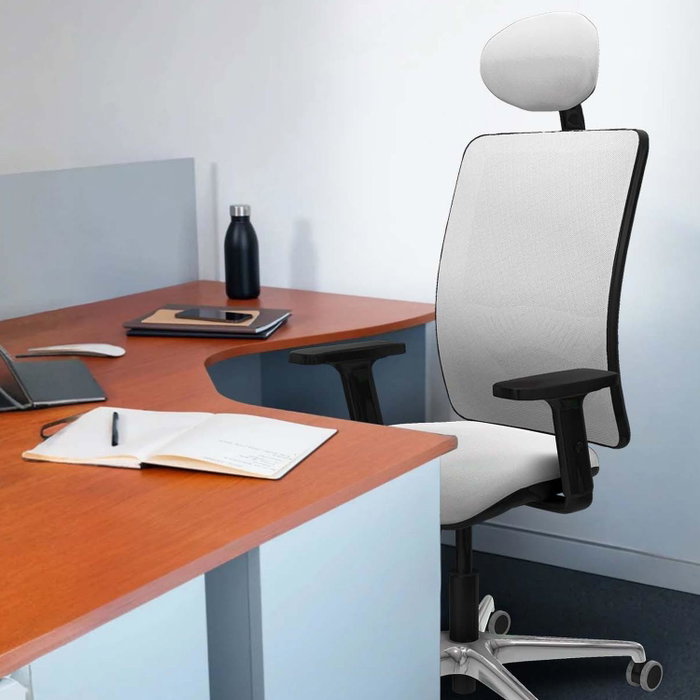 PIQUERAS Y CRESPO Silla de oficina Zulema con mecanismo Sincro, color Pistacho y Gris