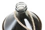 DKD Home Decor Jarrón de Cristal y Fibra con Hoja, 8,5 L