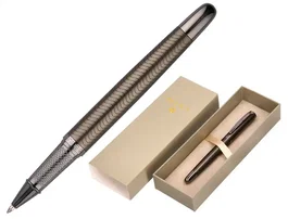 Belius Bolígrafo Neptuno Aluminio Textura Wavy Color Caqui Tinta Azul Caja de Diseño