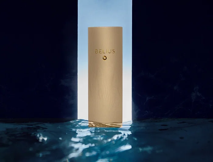 Belius Bolígrafo Neptuno Aluminio Textura Wavy Color Caqui Tinta Azul Caja de Diseño