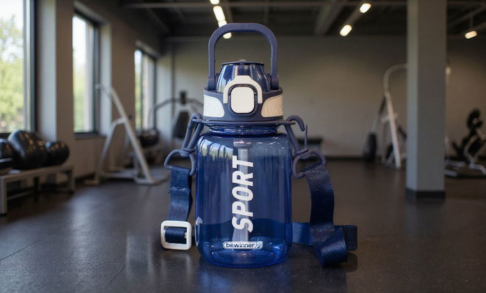 Inde Botella de Agua Sport 600 ml con Colgador, 8.9 x 17.3 x 9.5 cm (12 Unidades)