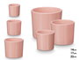 Ibergarden Set 3 Macetas Cilindro 14 17 22 cm Rosa Mate Arcilla Medidas 22.4 x 22.4 x 19.3 cm