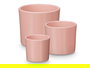 Ibergarden Set 3 Macetas Cilindro 14 17 22 cm Rosa Mate Arcilla Medidas 22.4 x 22.4 x 19.3 cm
