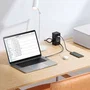 Baseus PowerCombo - Multiconector de enchufe con 2 tomas, 1 USB-A y 1 USB-C, carga rápida 65W, protección, cable 0.8m, color negro