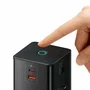 Baseus PowerCombo - Multiconector de enchufe con 2 tomas, 1 USB-A y 1 USB-C, carga rápida 65W, protección, cable 0.8m, color negro